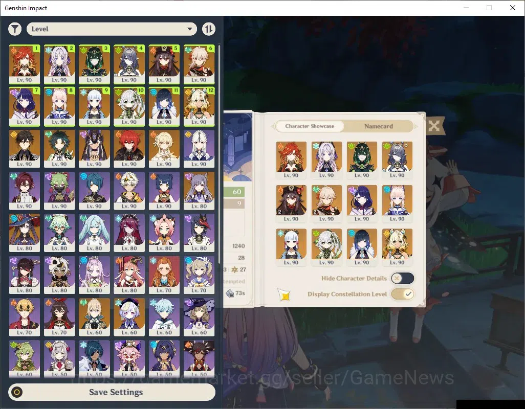 Genshin Impact Accounts ASIA|AR 60|PremTeam Mavu,HuTao|1788 Primo|15 Limit image 2