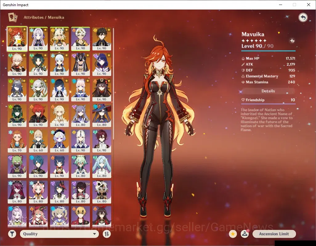 Genshin Impact Accounts ASIA|AR 60|PremTeam Mavu,HuTao|1788 Primo|15 Limit image 3