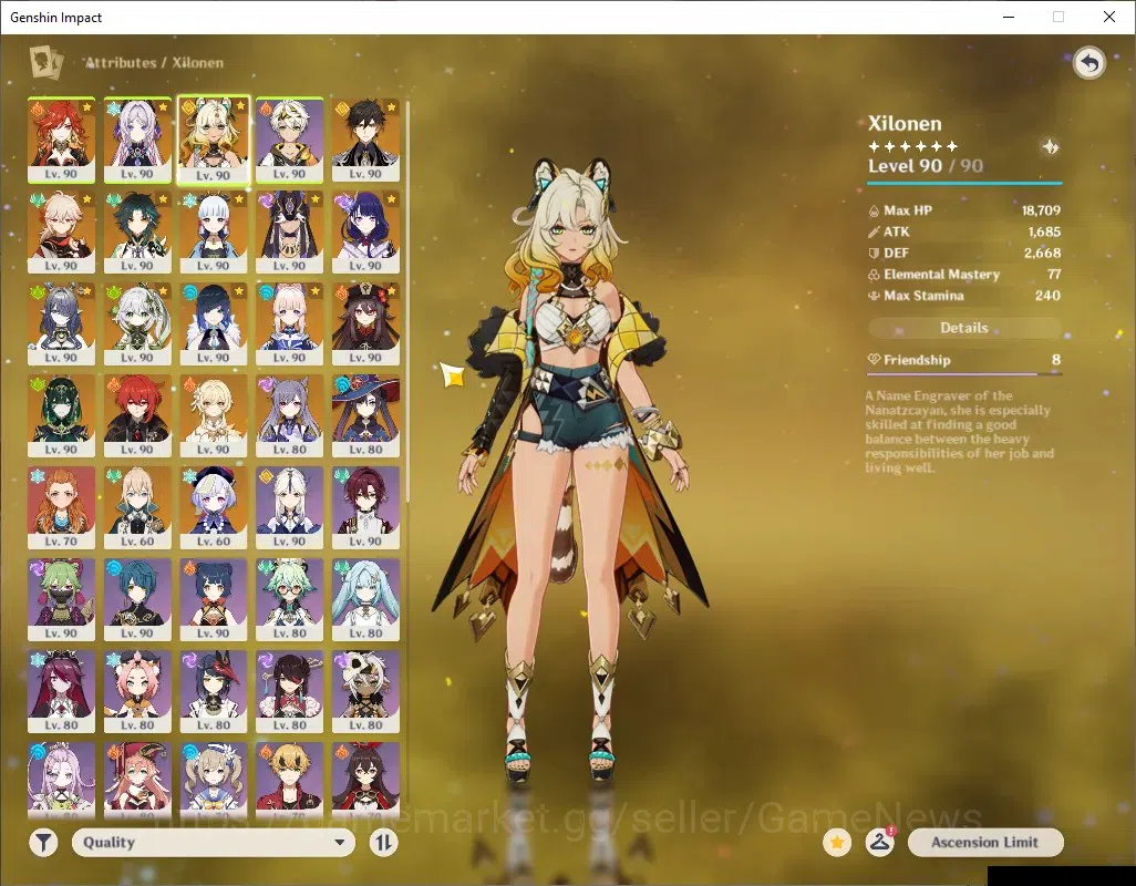 Genshin Impact Accounts ASIA|AR 60|PremTeam Mavu,HuTao|1788 Primo|15 Limit image 5
