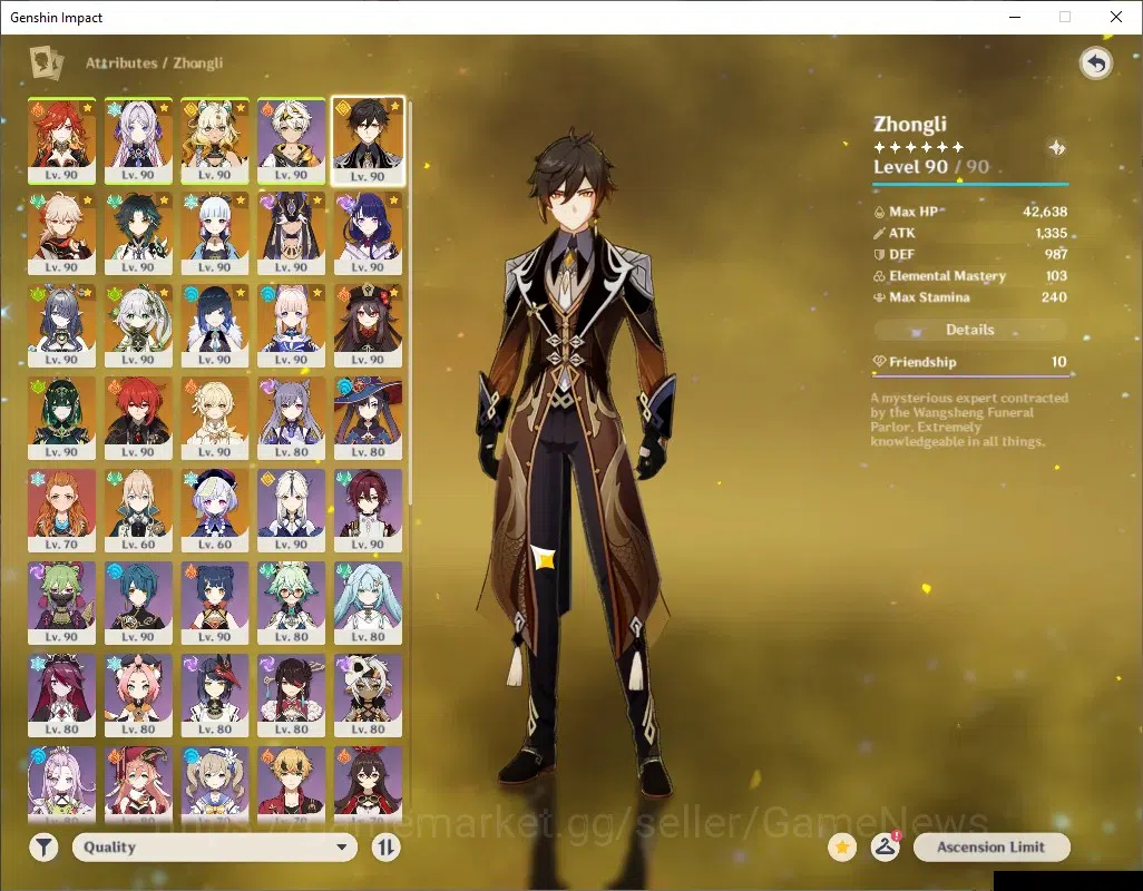 Genshin Impact Accounts ASIA|AR 60|PremTeam Mavu,HuTao|1788 Primo|15 Limit image 6
