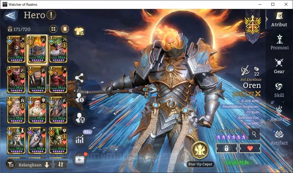 Watcher of Realms Accounts End-Game GLOBAL 60x|8M PWR|12 Lord[Oren,Rivenhal,Valderon,etc]|27 Legend[KagiriA1,Gu Shi,3 7
