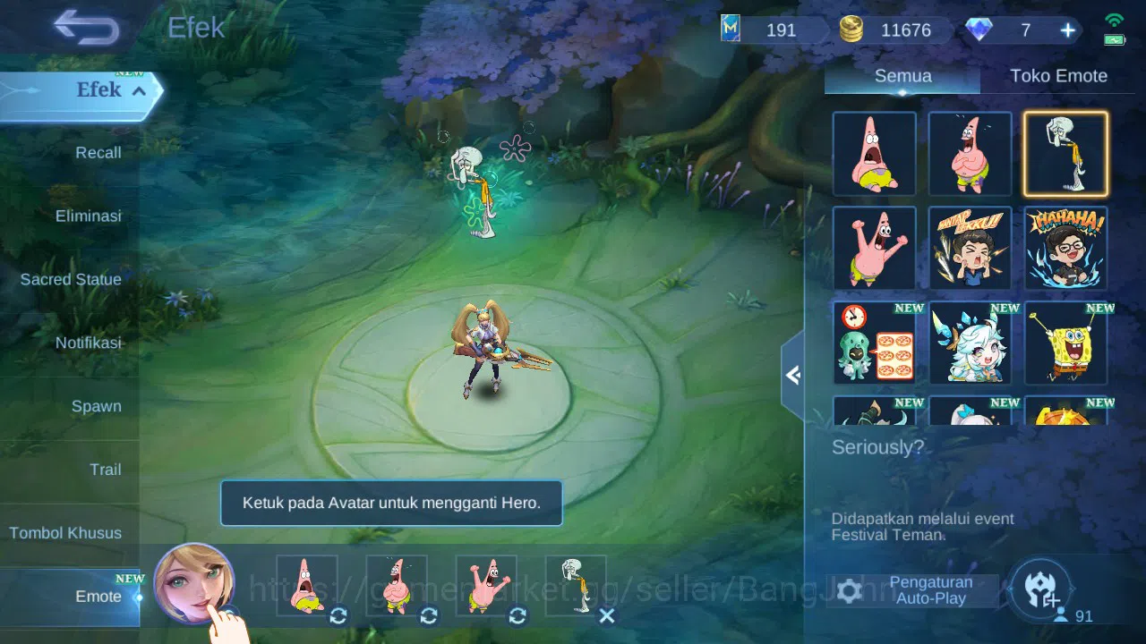 Mobile Legends: Bang Bang Accounts GLOBAL Hero 91 Skin 140 CC Nata | Epic Harley Lanc image 11