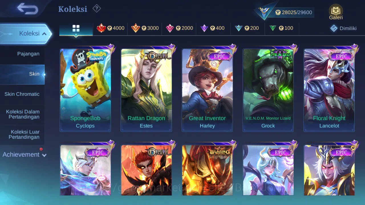 Mobile Legends: Bang Bang Accounts GLOBAL Hero 91 Skin 140 CC Nata | Epic Harley Lanc image 3