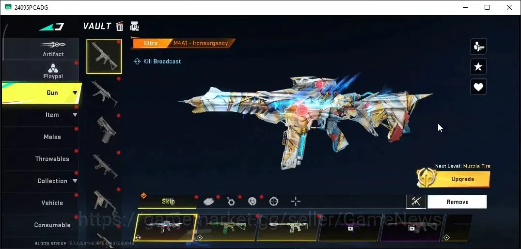 Blood Strike Accounts Collab Skin ASIA|Collab Bleach MCX|Ultra [M4A1 Iron,Vector Fox,DEagle Fortune]|Limit[Origin-12,URB 18
