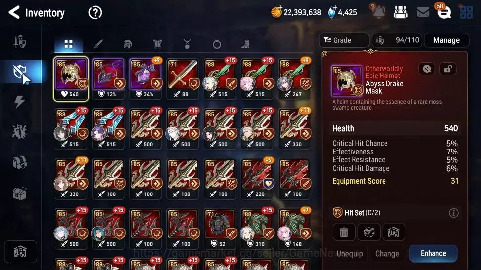 Epic Seven Accounts High-End GLOBAL UnVerif|NewEra|6 ML(SN Yulha,S Sez,LCermia,RoLight,etc)+AbyssFumyr,Fenne,etc|Poh ON|Auto 18