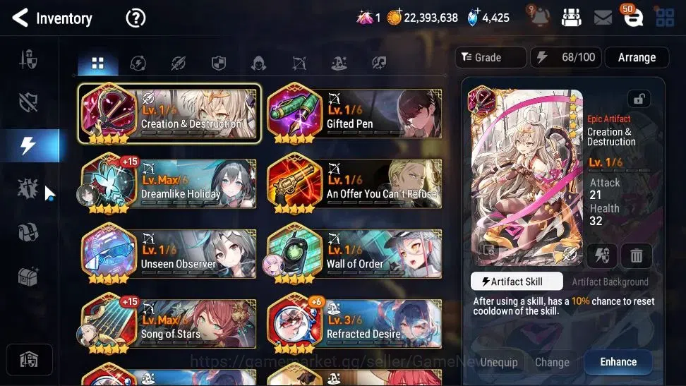 Epic Seven Accounts High-End GLOBAL UnVerif|NewEra|6 ML(SN Yulha,S Sez,LCermia,RoLight,etc)+AbyssFumyr,Fenne,etc|Poh ON|Auto 19