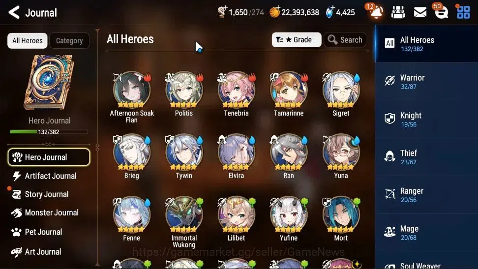 Epic Seven Accounts High-End GLOBAL UnVerif|NewEra|6 ML(SN Yulha,S Sez,LCermia,RoLight,etc)+AbyssFumyr,Fenne,etc|Poh ON|Auto 5
