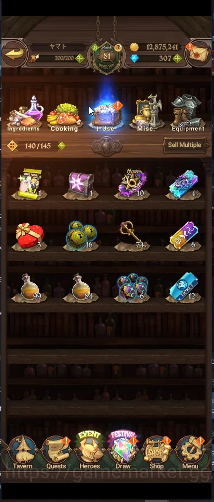 The Seven Deadly Sins: Grand Cross Accounts Others ASIA | 3M CC | DM 307 | 1LR ELIZABETH |  4UR Merlin & Escanor ,DKM 6