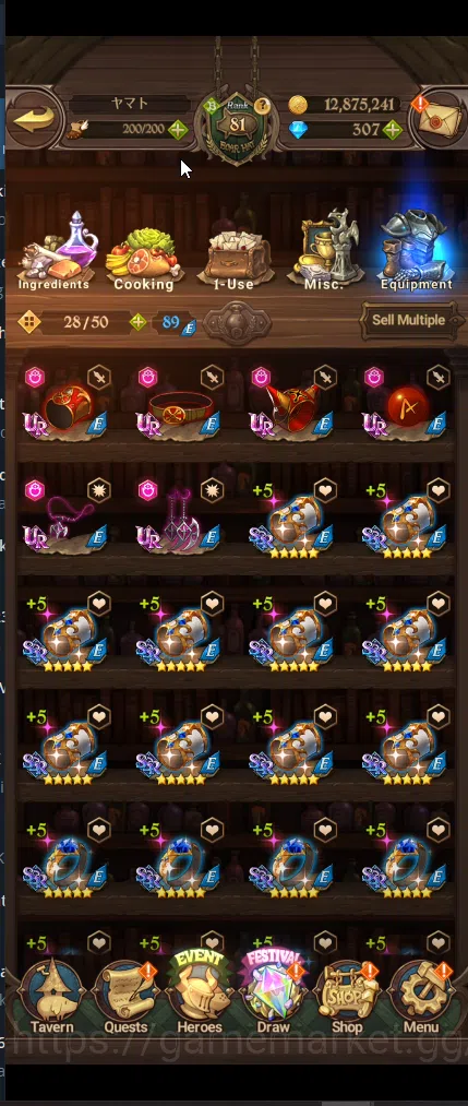 The Seven Deadly Sins: Grand Cross Accounts Others ASIA | 3M CC | DM 307 | 1LR ELIZABETH |  4UR Merlin & Escanor ,DKM 7