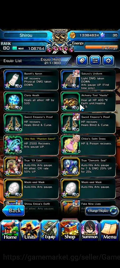 Grand Summoners Accounts End-Game Global|Rank 80|19 Ascend|EmiyaTW,S Miyu,MiyuTW,Isllid,Luvia&Rin,Luhan,Chloe,Saber,Etc|Lpot 14