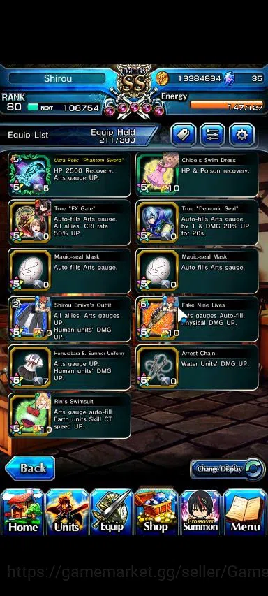 Grand Summoners Accounts End-Game Global|Rank 80|19 Ascend|EmiyaTW,S Miyu,MiyuTW,Isllid,Luvia&Rin,Luhan,Chloe,Saber,Etc|Lpot 15