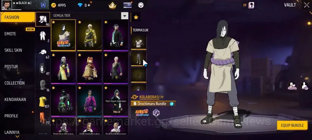 Free Fire Accounts Indonesia | M1887 Mamba Gnaw | MP5 Platinum Divini image 11