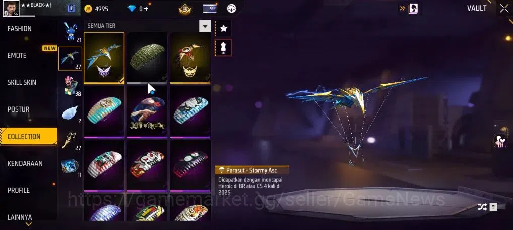 Free Fire Accounts Indonesia | M1887 Mamba Gnaw | MP5 Platinum Divini image 14