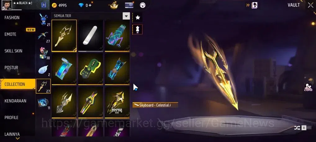 Free Fire Accounts Indonesia | M1887 Mamba Gnaw | MP5 Platinum Divini image 16