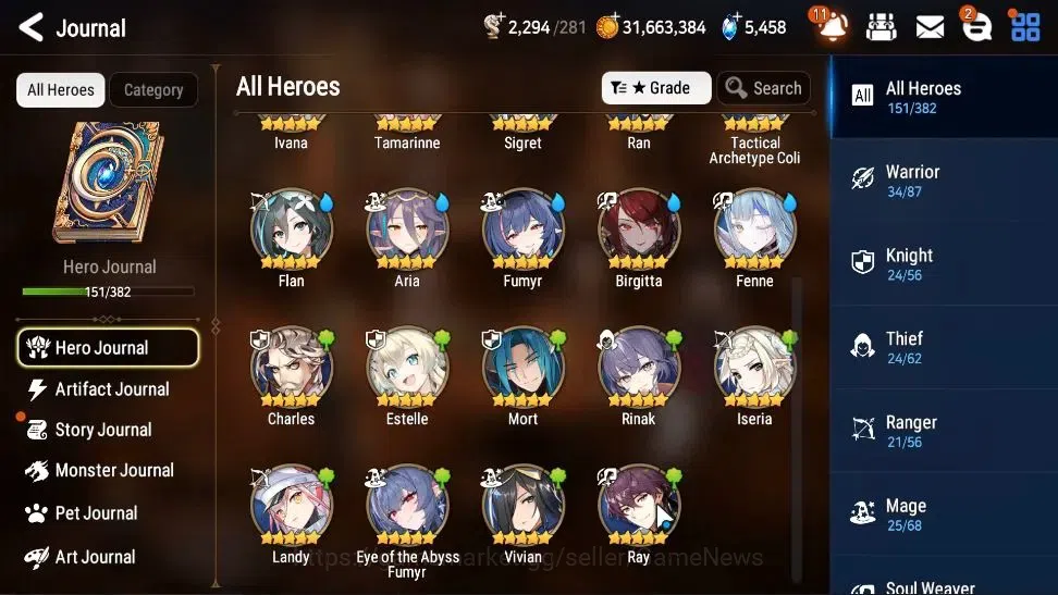Epic Seven Accounts Starter GLOBAL UnVerif|New Era|8 ML(Rhiana&Luciela,Zio,Belian,etc)+Estelle,Rinak,Setsuka,Etc|5,4k 8