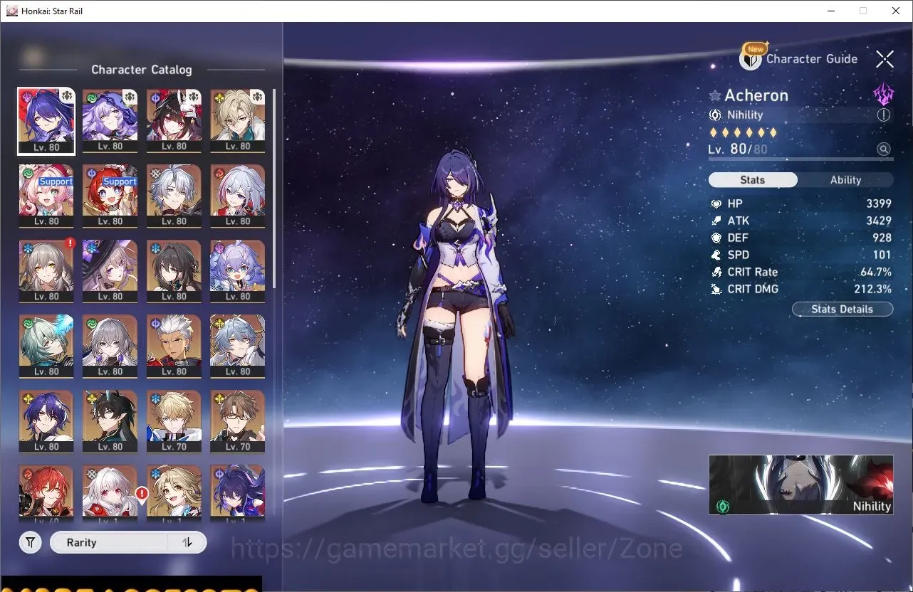 Honkai Star Rail Accounts Others ASIA|TL70|15Lim Acheron,TDahlia,Sparkle,Sunday Etc|MC Female|TakeMail(HSR752Z) 1