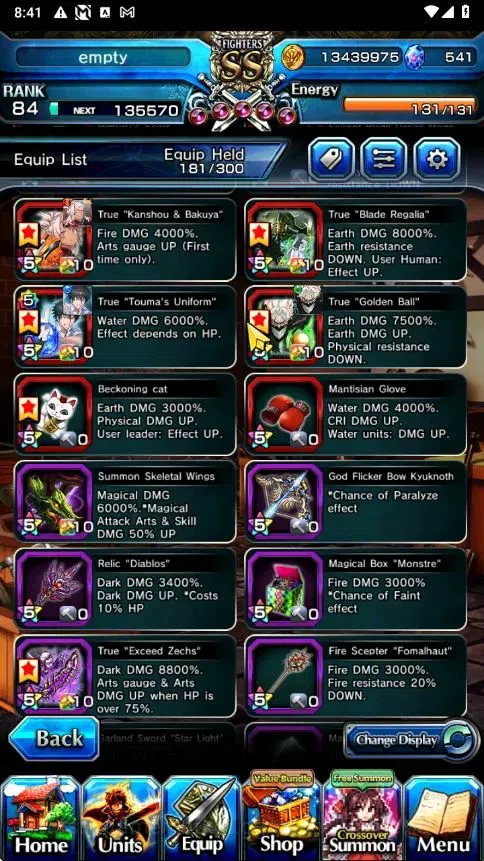 Grand Summoners Accounts Global|Rank 84|541 CC|15 Ascend+4 TW|[2x Okarun,In image 13