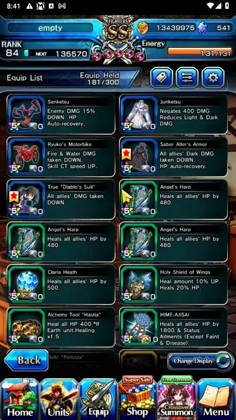 Grand Summoners Accounts Global|Rank 84|541 CC|15 Ascend+4 TW|[2x Okarun,In image 16