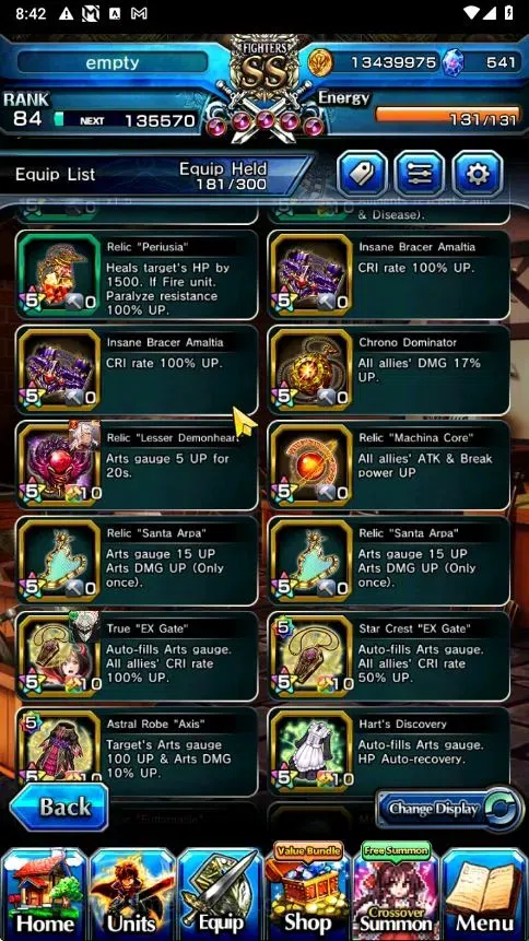 Grand Summoners Accounts Global|Rank 84|541 CC|15 Ascend+4 TW|[2x Okarun,In image 17