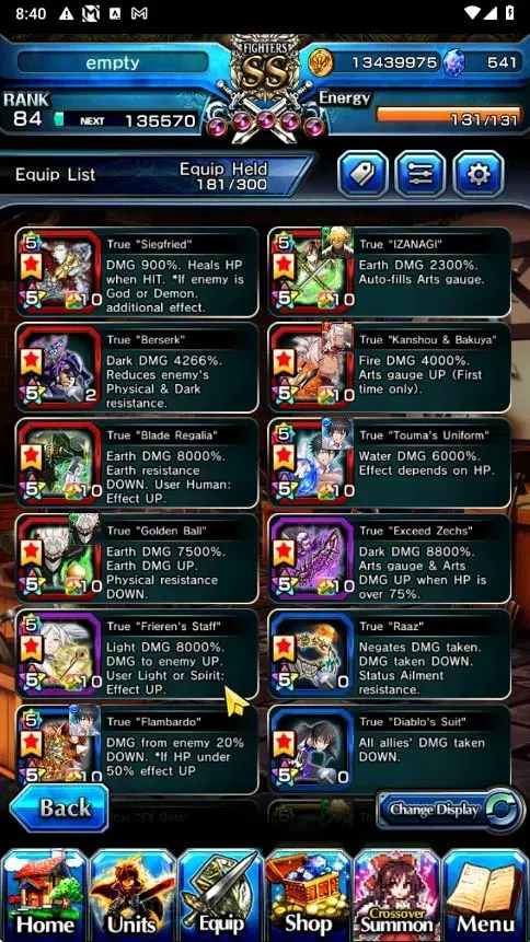 Grand Summoners Accounts Global|Rank 84|541 CC|15 Ascend+4 TW|[2x Okarun,In image 6