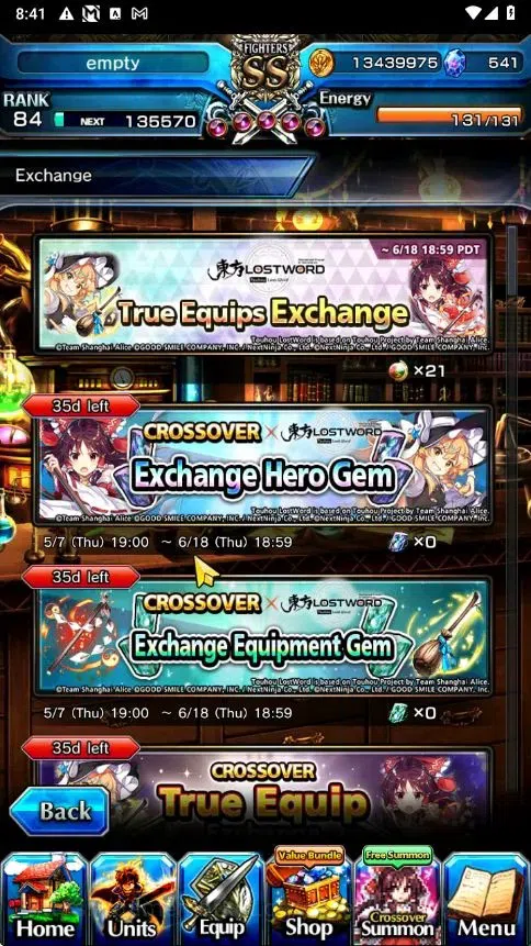 Grand Summoners Accounts Global|Rank 84|541 CC|15 Ascend+4 TW|[2x Okarun,In image 9