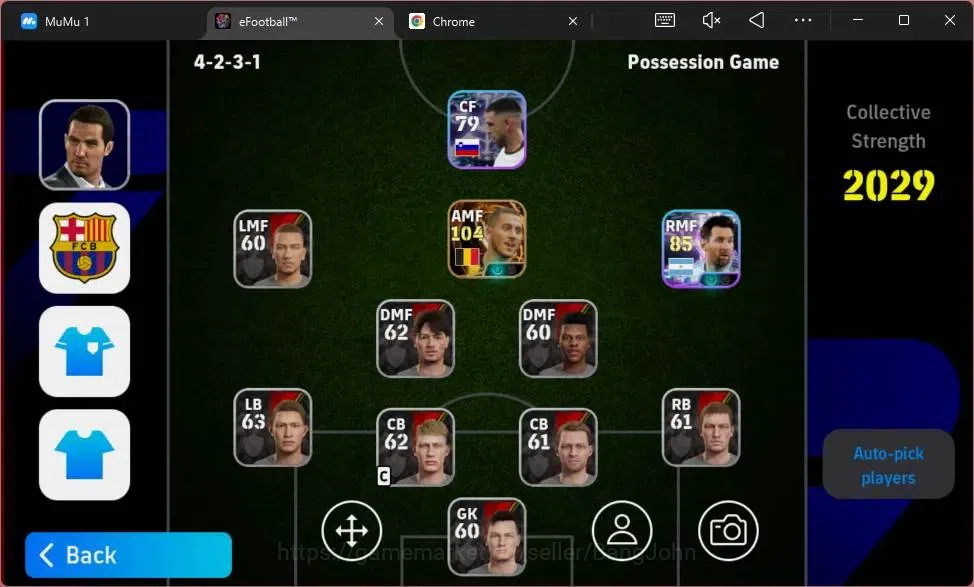 eFootball Accounts Android|PW 2029| Eden Hazard BigTime, Lionel Messi image 3