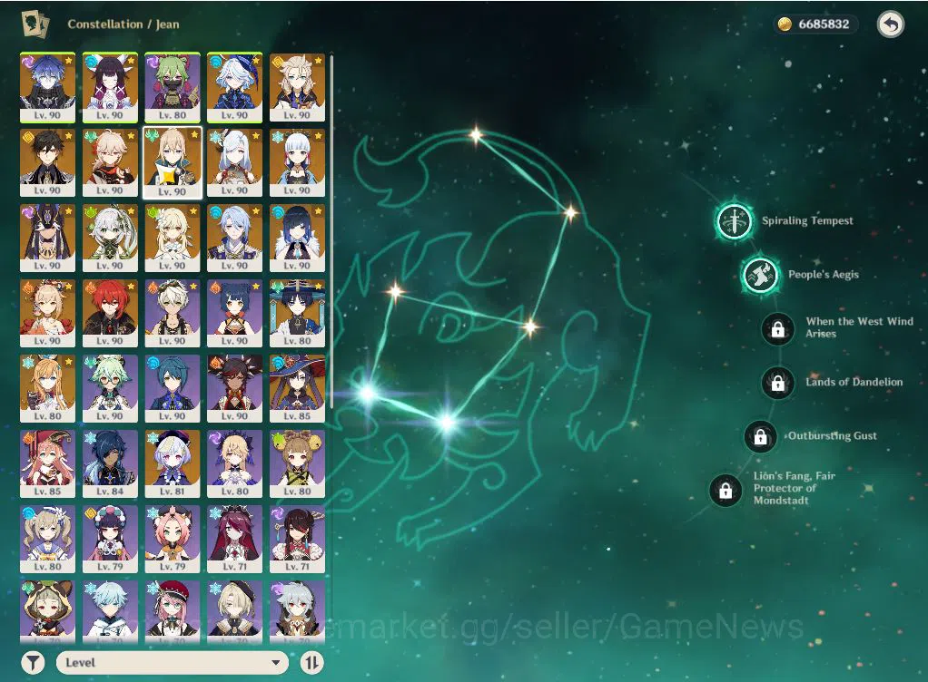 Genshin Impact Accounts Mid Game ASIA|AR60|PremTeam Esscoffier,Flins,Yelan,Ayaka|15Limited 4