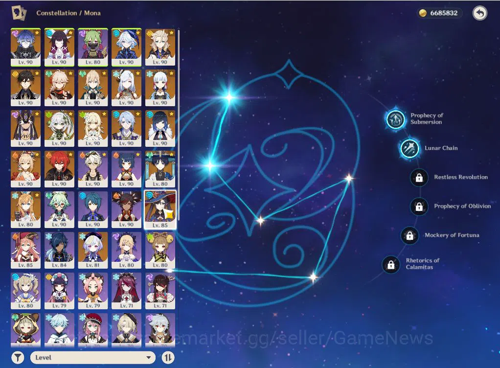 Genshin Impact Accounts Mid Game ASIA|AR60|PremTeam Esscoffier,Flins,Yelan,Ayaka|15Limited 7