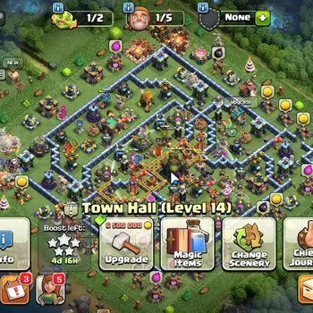 Clash of Clans Accounts High-End LV 183|TH 14-BH 9|HH 8|Limited Skin|BK 70,AQ 73,GW 51,MP 47,RC 27|BM 11,BC 16|1135 Gems|CN