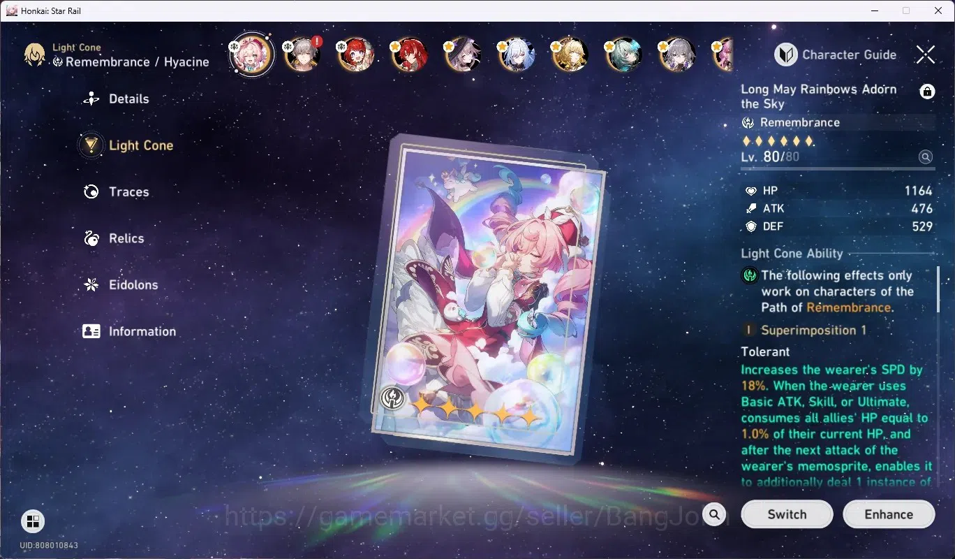Honkai Star Rail Accounts ASIA|TL 70|19 Char Limited [Hyacine,Dan Heng-Perma image 5