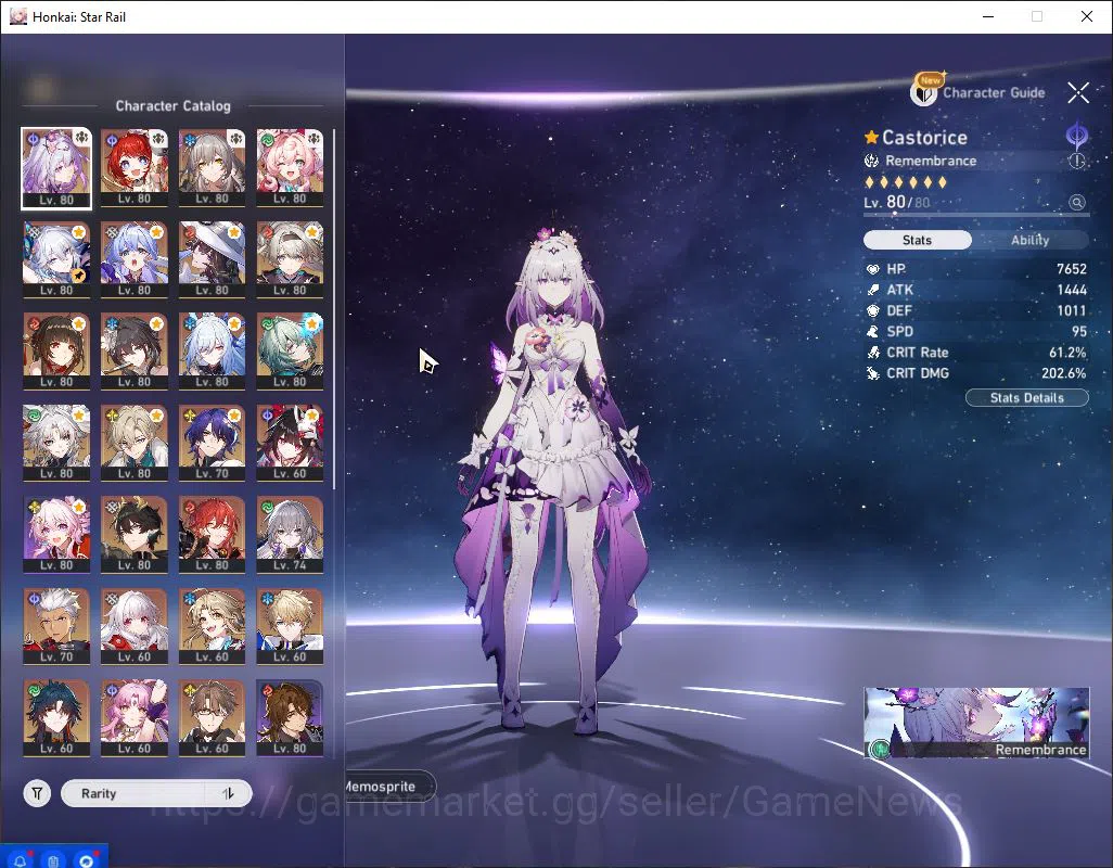 Honkai Star Rail Accounts Mid Game Asia|TL 70|17 Limited[Castorice E1,Hyacine,YaoGuang,Jingliu,Anaxa,Feixiao]+Sign 3