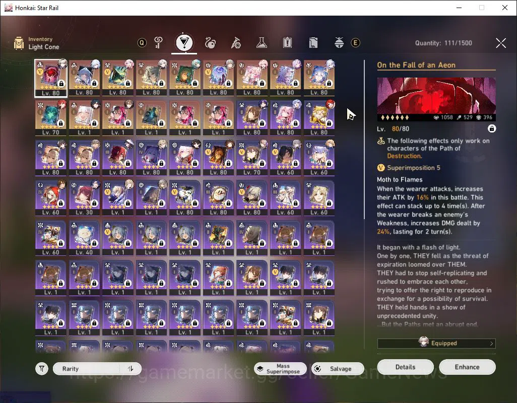 Honkai Star Rail Accounts Mid Game Asia|TL 70|17 Limited[Castorice E1,Hyacine,YaoGuang,Jingliu,Anaxa,Feixiao]+Sign 5