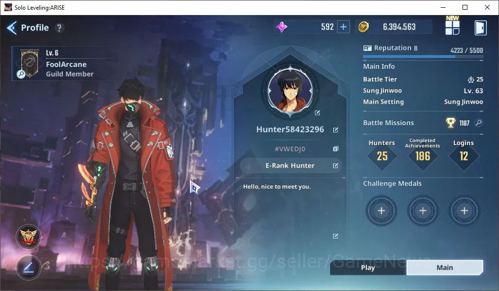 Total Power 403K | Esil A4 +Weapon, Gina, Soohyun A3, Mirei A1 + Weapon Plum + Fan OTFDemon + Kasaka | Log Email + Google | Check SS (SLA761) Solo Leveling: ARISE Accounts Total Power 403K | Esil A4 +Weapon, Gina, Soohyun A3, Mirei A1 + Weapon Plum + Fan OTFDemon