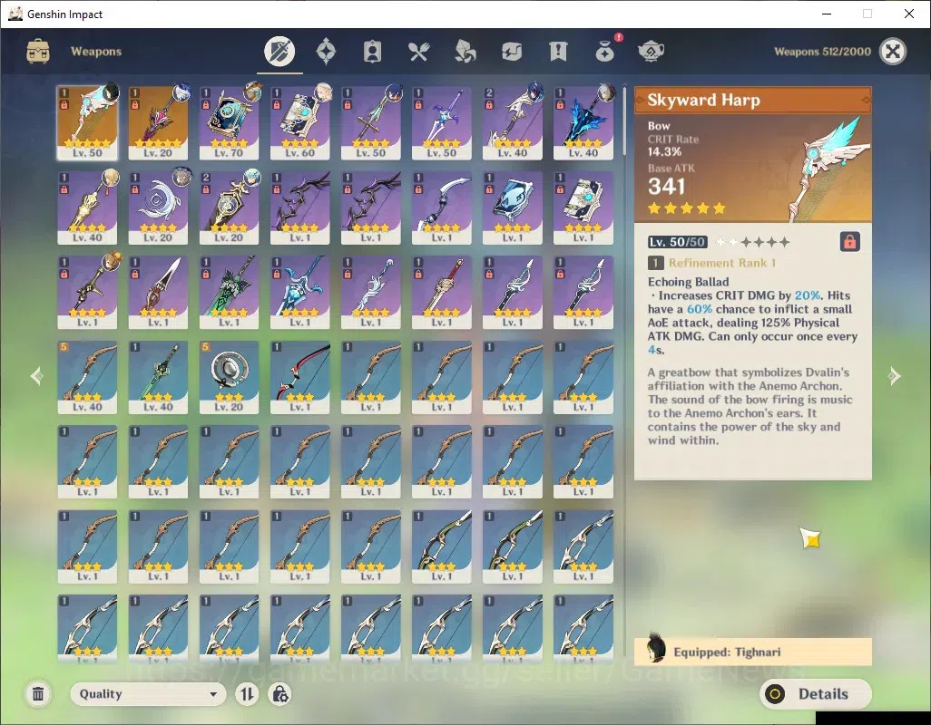 Genshin Impact Accounts ASIA|AR 40|BD Unset|2 Limited + 2 (*5Weapon)|Nicol image 3