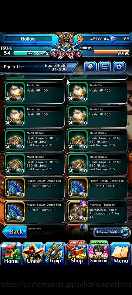 Grand Summoners Accounts Global|Rank 54|14 Ascend+4 TW|[Chloe,Gamagoori,Dia image 16