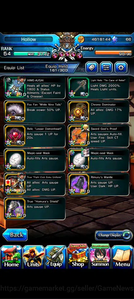 Grand Summoners Accounts Global|Rank 54|14 Ascend+4 TW|[Chloe,Gamagoori,Dia image 5