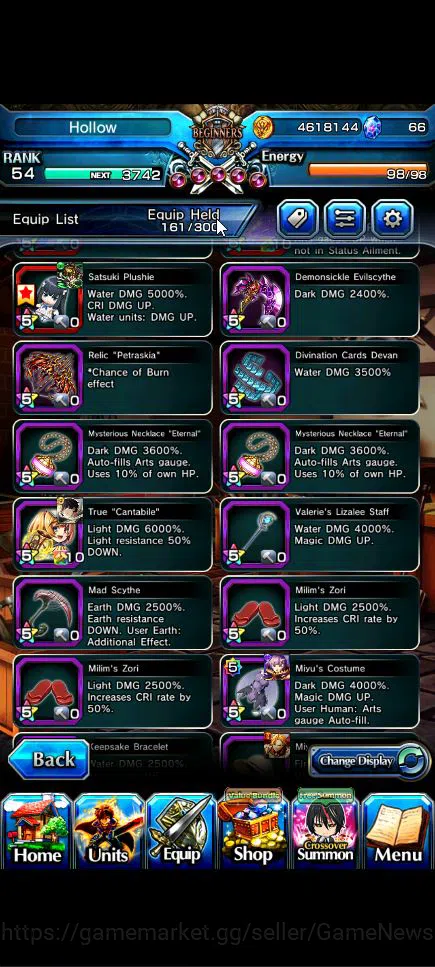 Grand Summoners Accounts Global|Rank 54|14 Ascend+4 TW|[Chloe,Gamagoori,Dia image 8