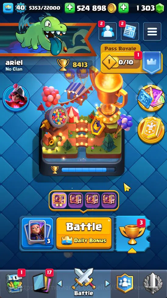Lv 40|Trophy 8413|KTL 13|Limited Skin|Card 121| 2 Hero 9 EVO 8 Champ 21 Legendary 33 Epic 30 Rare 29 Common|Take Email(CR1374) Clash Royale Midgame Lv 40|Trophy 8413|KTL 13|Limited Skin|Card 121| 2 image 1