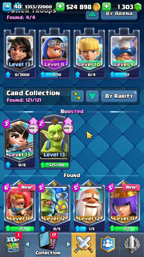 Clash Royale Accounts Midgame Lv 40|Trophy 8413|KTL 13|Limited Skin|Card 121| 2 Hero 9 EVO 8 Champ 21 Legendary 33 Epic 30 3