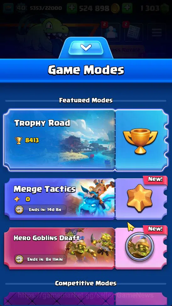 Clash Royale Accounts Midgame Lv 40|Trophy 8413|KTL 13|Limited Skin|Card 121| 2 Hero 9 EVO 8 Champ 21 Legendary 33 Epic 30 6
