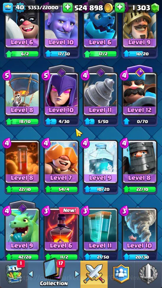 Clash Royale Accounts Midgame Lv 40|Trophy 8413|KTL 13|Limited Skin|Card 121| 2 Hero 9 EVO 8 Champ 21 Legendary 33 Epic 30 8