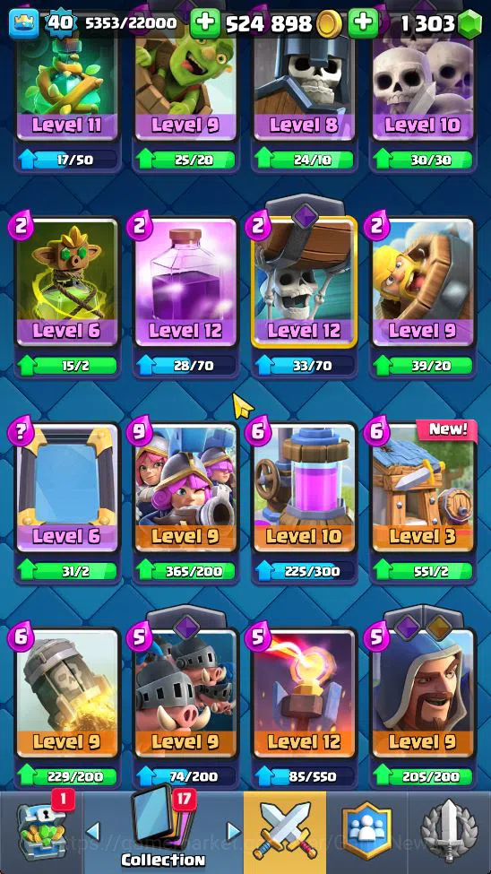 Clash Royale Accounts Midgame Lv 40|Trophy 8413|KTL 13|Limited Skin|Card 121| 2 Hero 9 EVO 8 Champ 21 Legendary 33 Epic 30 9