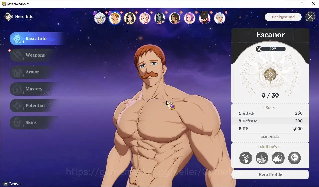 The Seven Deadly Sins: Origin Accounts EU|Fresh Starter Lvl 2|2 SSR| Escanor, Guila, & 7 SR |2 SSR Selector|Act 1 Story|200 2