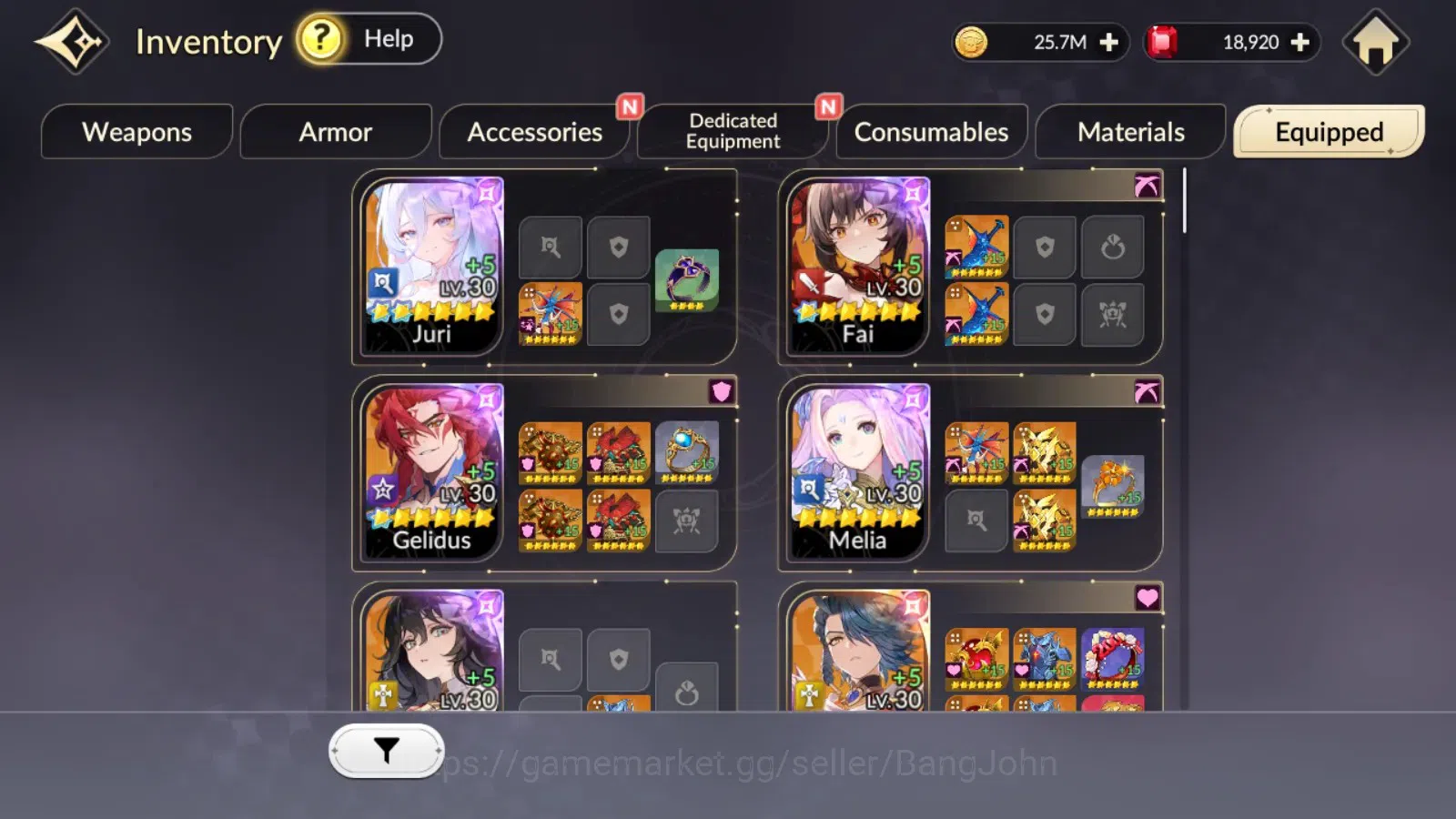 Seven Knights Re:Birth Accounts Global|FullEX7(TC2Juri,TC1Fai,Gelidus,Melia,Rosie) image 13