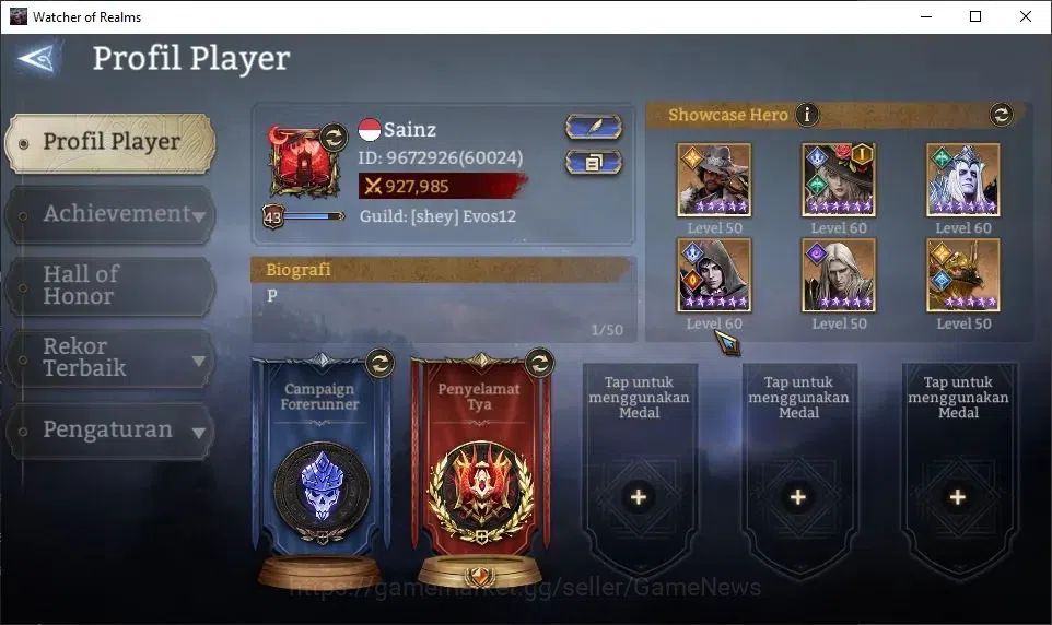 Watcher of Realms Accounts GLOBAL 60x|Lv 43|927K Power|1 Lord [Nastya] +15 Le image 2