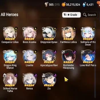 Epic Seven Accounts High-End Global Unverif |13 ML(E Ilynav,Lisette,B Arunka,Rinak,C Lilias,Etc)|PoH+Bless ON|SS 5.4K|MoR