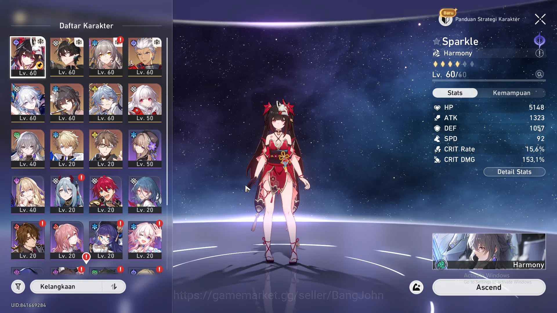Honkai Star Rail Accounts ASIA|TL 46|6 limit|Yao Guang,Sparkle,DanHeng PT,Ru image 3