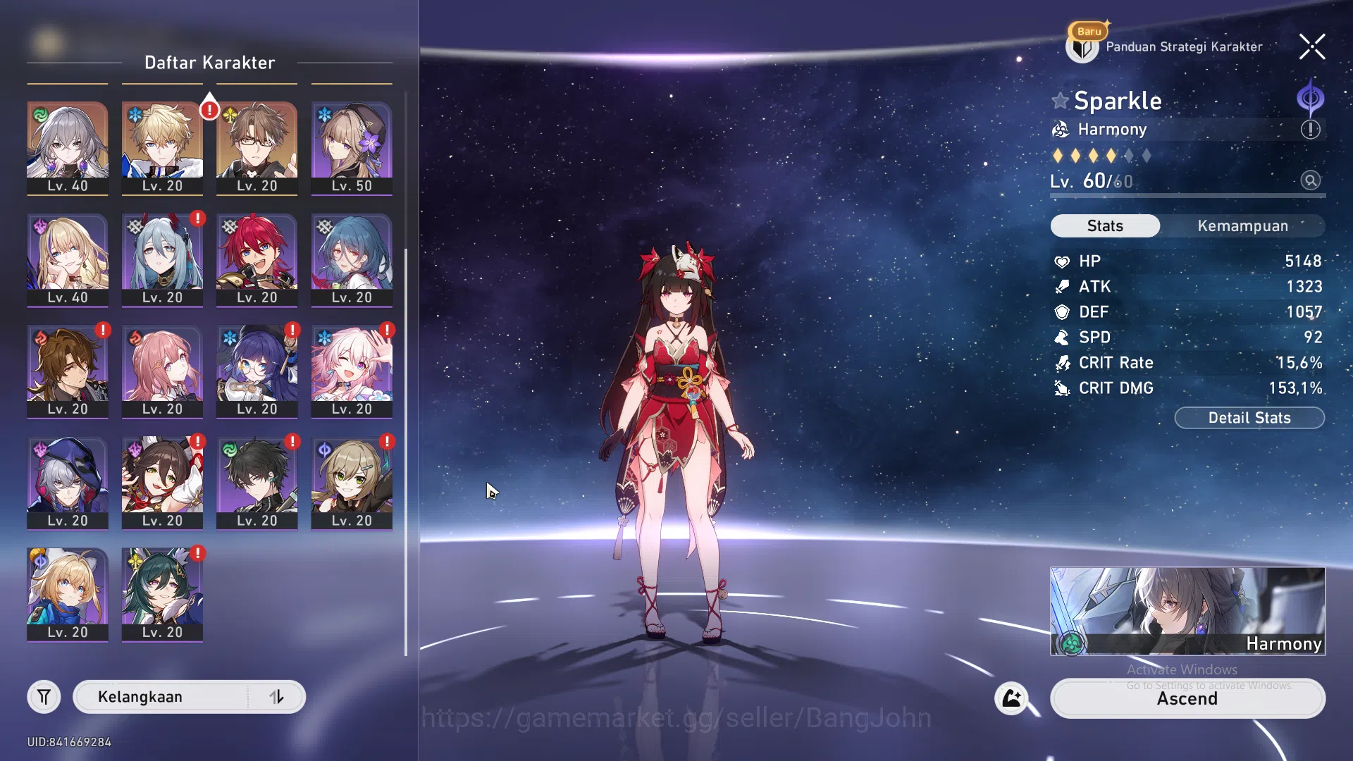 Honkai Star Rail Accounts ASIA|TL 46|6 limit|Yao Guang,Sparkle,DanHeng PT,Ru image 4