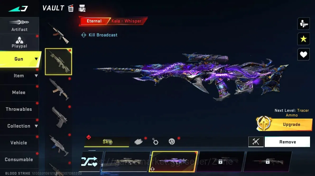 Blood Strike Accounts Mid-Tier ASIA|Eternal Kala - Whisper (Lv2) | 1 Legendary Gun | 1 Ultra Striker | BR Platinum IV 2