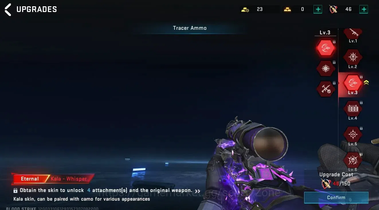 Blood Strike Accounts Mid-Tier ASIA|Eternal Kala - Whisper (Lv2) | 1 Legendary Gun | 1 Ultra Striker | BR Platinum IV 3